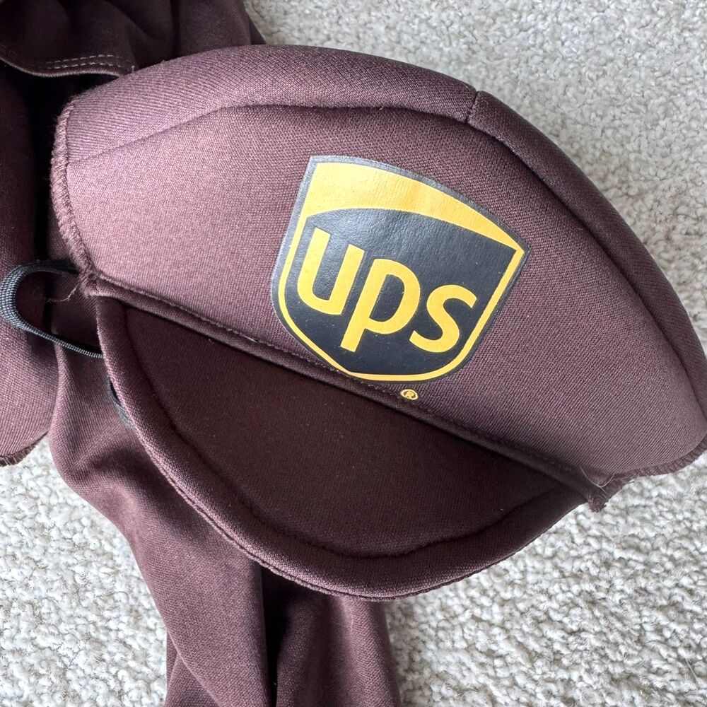 UPS Dog Costume Large Halloween Delivery Driver Shirt Visor Box Pet Costume